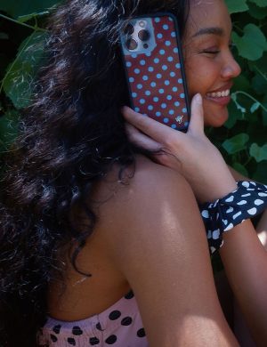 Polka Dot | Brown and Blue iPhone Case